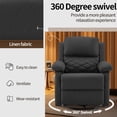 thumbnail image 4 of YOUDENOVA 360° Swivel Rocker Recliner Chair for Small Spaces for Living Room,Upholstered Linen Fabric Glider Nursery Chair with Side Pockets,Black, 4 of 7