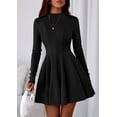 thumbnail image 2 of Vestido PRETTYGARDEN 2025 de manga larga, corte en A, negro, talla pequeña, 2 of 8