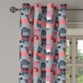thumbnail image 3 of Ambesonne Grommet Curtain, , 50"x63", Coral Charcoal Grey, 3 of 5