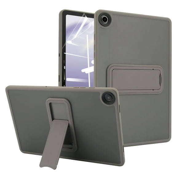 ELEHOLD For Samsung Galaxy Tab A9 Military Garde Protection Case with HD Screen Protector ,Slim Rugged Cover, with Built-in Kicksatnd, Lens Protection, Gray Screen Protector