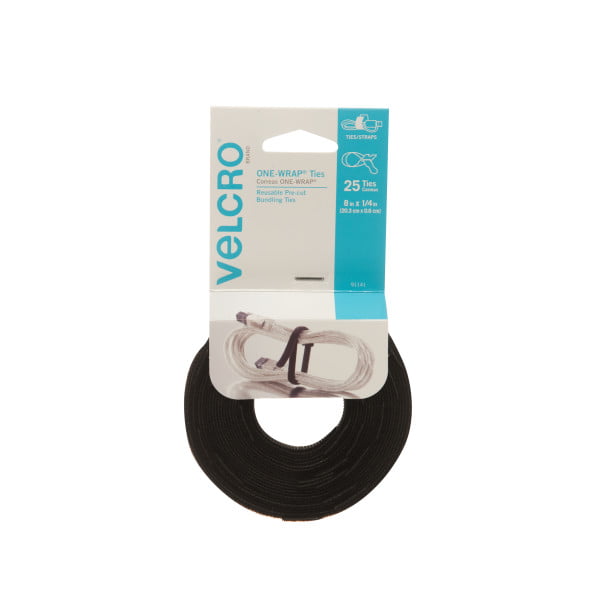 White Pack of 25 Velcro® Brand One Wrap® Strap 3/4" X 6" 