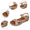thumbnail image 7 of Orthopedic Sandals for Women Open Toe Cutout Slingback Platform Wedges with Arch Support Casual Summer Walking Beach Shoes Khaki Size 7, 7 of 7