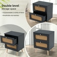 thumbnail image 6 of 2-Drawer Rattan Nightstand For Bedroom & Living Room, End Table, 6 of 12