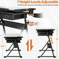 thumbnail image 5 of HomGarden Wood Adjustable Drafting Table W/Power Outlet & Stool, Tiltable Slide-Out Drawing Desk Indoor, White, 5 of 13