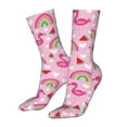 thumbnail image 5 of Cauagu Cute Flamingo Pattern Fun Novelty Crew Socks,Casual Athletic Socks Neutral Socks Cozy Crew Socks Christmas Gift, 5 of 7