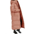 thumbnail image 2 of Winter Women Solid Color Long Down Coat Female Hooded Cotton-Padded Zipper Jacket, 2 of 4