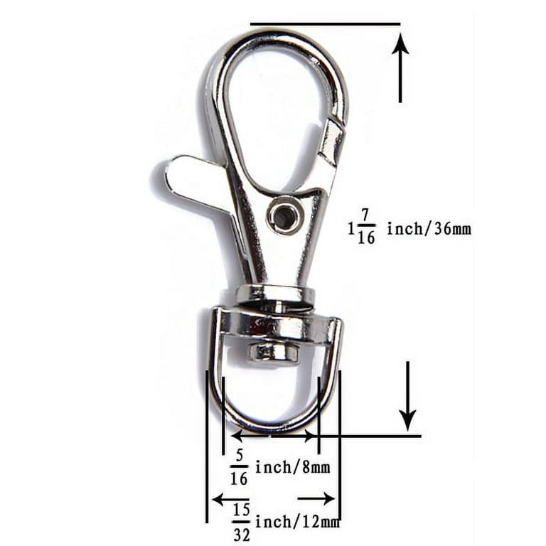 5x Metal Lobster Clasps Swivel Snap Hooks for Keyring Small Dog Leash etc 
