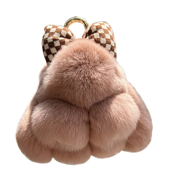 Llaverito de Peluche Suave y Esponjoso de Conejo 12 cm Piel Sintética Rosa