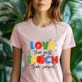 thumbnail image 2 of Teacher Graphic Tee – Love First Teach Second Inspirational School Shirt, Lavender, L, 2 of 6