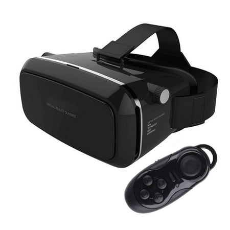 Virtual Reality Goggles Headset with Controller for iPhone Samsung Note Smartphones 4-6.0" Screen
