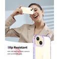 thumbnail image 5 of Compatible with iPhone 15 Plus Case with 2Pcs Screen Protectors + 2Pcs Camera Lens Protectors, [Not Yellowing] Clear Glitter Phone Case, Protective Shockproof Women Cover - Purple, 5 of 12