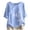 #0458-Light Blue, variant on Women Casual Round Neck Side Button Bamboo Print Short Sleeve Linen Blouse Tops Blue M Gift