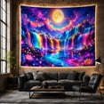 thumbnail image 6 of Glowing Moon Over Waterfalls In Starry Sky, Dreamy Fantasy For Nature Lovers, Mystical Wall Art Decor, Birthday Gift Tapestry Wall Hanging for Bedroom and Living Room, 6 of 7