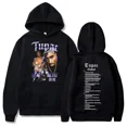 thumbnail image 4 of Tupac-Sudadera con capucha para hombre y mujer, suéter con estampado de rapero Y2k, ropa de calle informal, holgada, de lana, para otoño, 4 of 5
