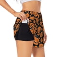 thumbnail image 3 of Lsque Halloween Pumpkins Printed Women's Running Shorts with Liner Pockets,Elastic Quick Dry Workout Athletic Gym Yoga Shorts,Womens High Waist Shorts-X-Large, 3 of 9