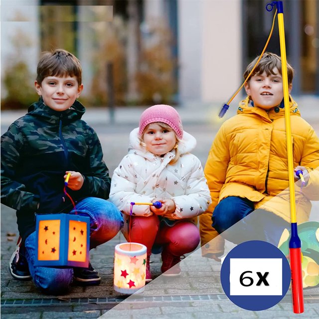 Xihbxyly Almacén.Ofertas Juego 6 faroles, 40 cm, varilla y luz, hongo en pilas