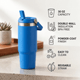 thumbnail image 2 of Ozark Trail 30 oz Stainless Steel Insulated Swivel Tumbler, Electric Blue, 2 of 11
