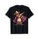 thumbnail image 1 of Camiseta suave y cómoda con diseño divertido de poncho mexicano, sombrero y Cinco de Mayo para niña, camiseta negra con diseño personalizado para hombre, 1 of 6