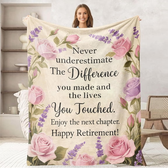 Retirement Gift for Women, Happy Retirement Gifts Ideas for Women Mom Teacher Nurse Coworkers, Retirement Party Decorations Flannel Soft Blanket for Bed Couch 50"x60"
