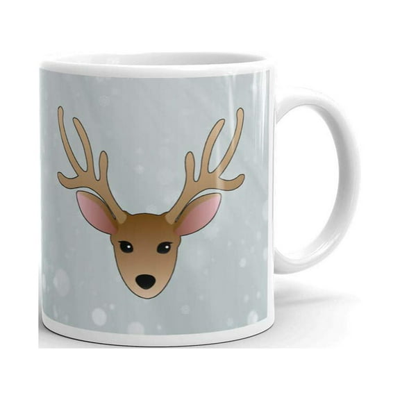 Reindeer Print Christmas Holiday Coffee Tea Ceramic Mug Office Work Cup Gift 11oz