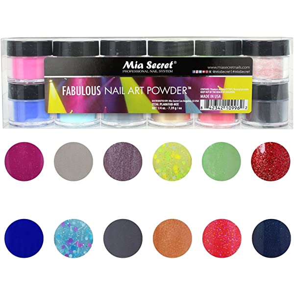 Mia Secret Nail Art Powder Fabulous Collection (12 PC)