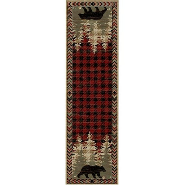 Mayberry Rug AD8790 2X8 2 ft. 3 in. x 7 ft. 7 in. American Destination Blowing Rock Area Rug, Red