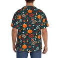 thumbnail image 3 of Pofeuu Autumn with Pumpkins Print Mens Casual Short Sleeve Shirts Beach Summer Spread Collar Pocket Tops Men's Casual Short-sleeved Shirt-Medium, 3 of 5