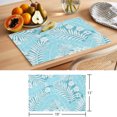 thumbnail image 6 of Teal Blue Palm Tree Placemats Set of 4 Summer Tropical Plants Leaves Vintage Flowers Place Mats Indoor Wipeable Table Mats Washable Cloth Dining Table Placemats for Kitchen Holiday Decor 13x19 Inch, 6 of 9