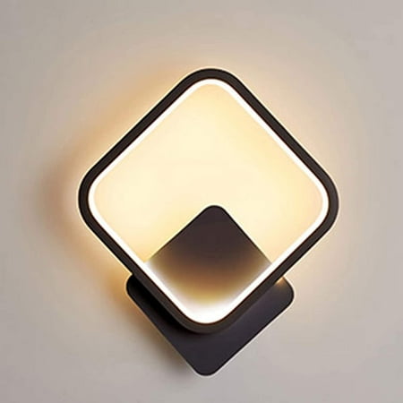 

Wall Light Indoor Led Square Wall Lamp 12W Warm White 3000K Modern Wall Light Fixture For Stairs Bedroom Living Room Corridor Black