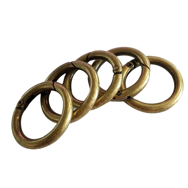 5 Piezas Ronda Push Gate Snap Ganchos Primavera Anillo Cierre Mosquetón Bronce 28mm Sunnimix Ganchos de gancho de puerta de aleación