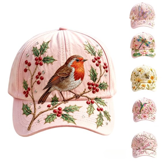 Clearance! 2026 Pink Bird Garden Morning Cap, Limited Edition Botanical Cottagecore Hat for Women, Adjustable Breathable Hat, Best Gift for Gardeners G*irls Women Men Teens