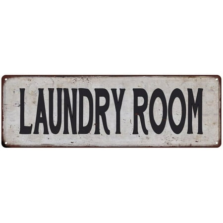 - LAUNDRY ROOM Vintage Look Rustic 6x18 Metal Sign Chic Retro 206180035117