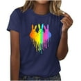 thumbnail image 2 of Xuyuer Easter Tshirt Women Tie Dye Happy Easter Tie Dye Shirts Funny Bunny T-Shirt Rabbit Graphic Short Sleeve Tee Tops Short Sleeved Round Neck Pullover Fashionable, 2 of 4