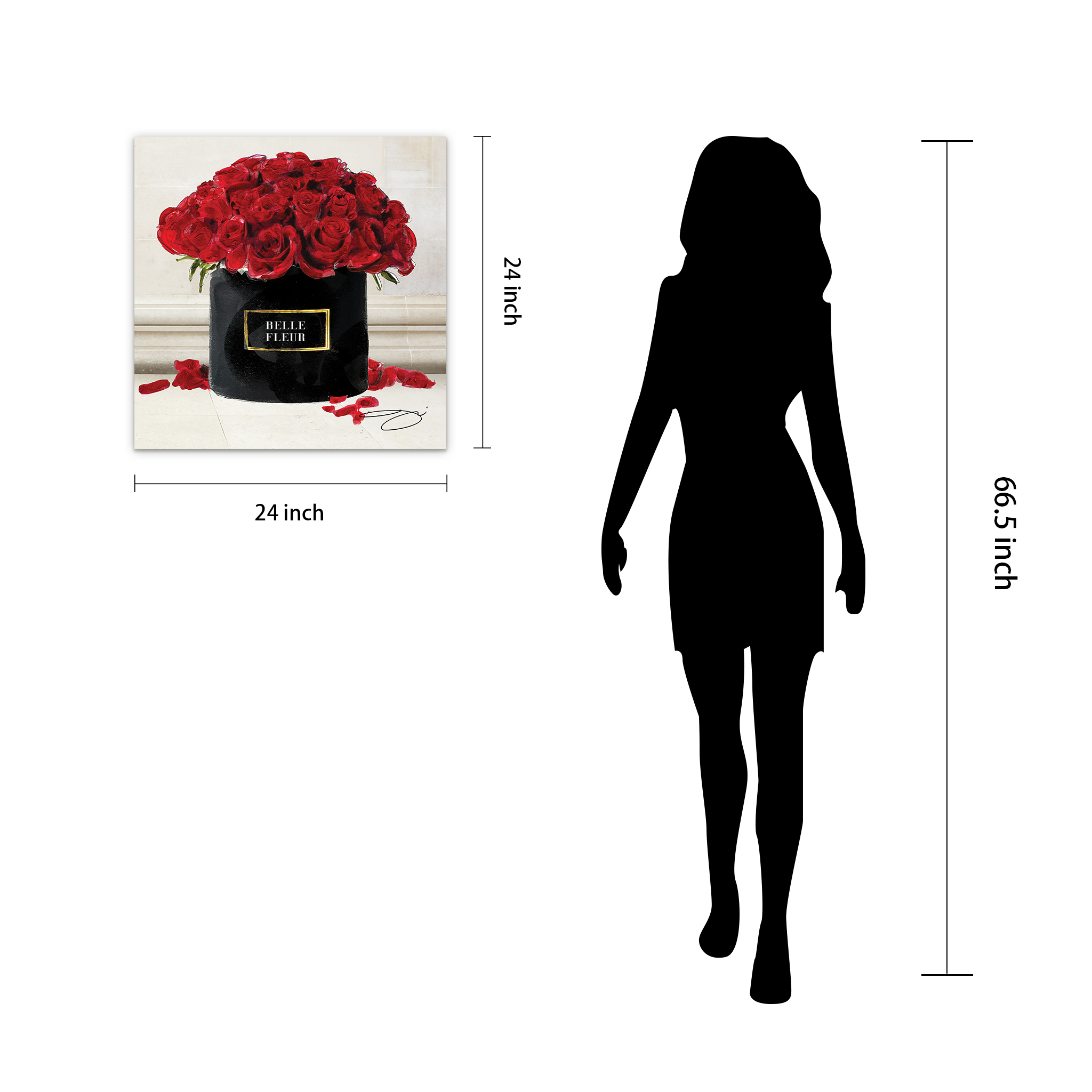 Empire Art Direct Circle of Roses Frameless Free Floating Tempered Glass Panel Graphic Wall Art, 24" x 24" x 0.2", Ready to Hang