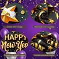 thumbnail image 4 of Gold Colored Happy New Year Banner Starry Pattern New Year Display Crescent Moon Design Firework Elements Festive Backdrop for New Year Party Indoor Celebration Holiday Event, 4 of 9