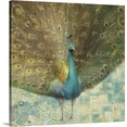 thumbnail image 1 of Great BIG Canvas | "Teal Peacock on Gold" Canvas Wall Art - 20x20, 1 of 2