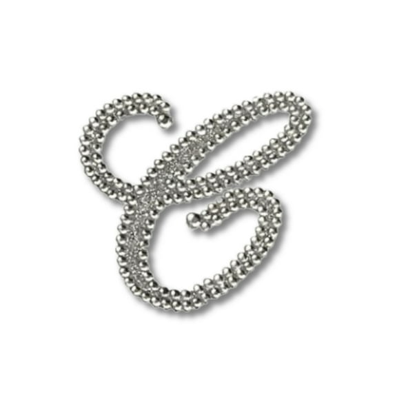 Mardi Gras Spot Glitter Script Letter "C" Sticker (Each)