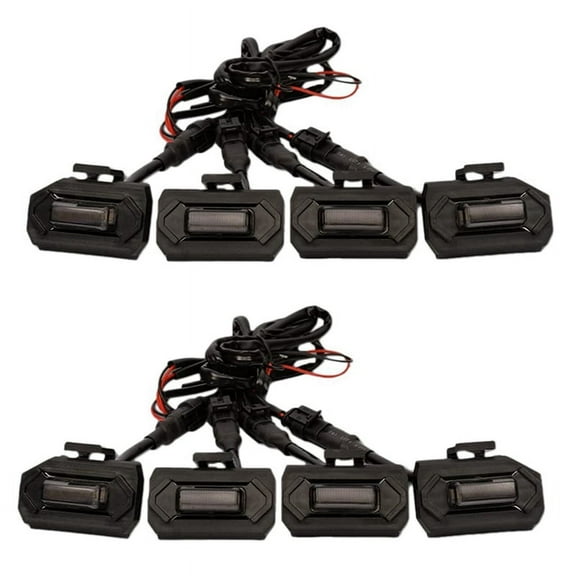 8PCS Car LED Front Grill Lights External Grill Lamp Smoke Car Accessories