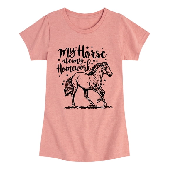 Instant Message - My Horse Ate My Homework Fitted Short Sleeve Graphic T-Shirt