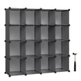 thumbnail image 1 of Organizador de almacenamiento en forma de cubo SONGMICS, juego de 16 unidades, plástico, gris, 1 of 9