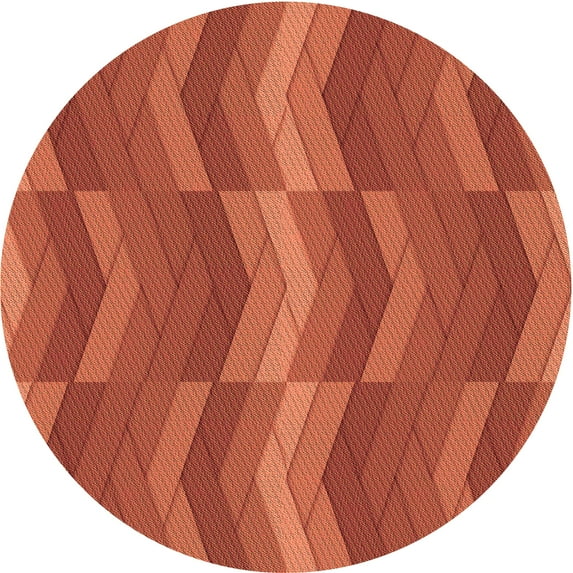 Ahgly Company Machine Washable Indoor Round Transitional Bright Orange Area Rugs, 6' Round