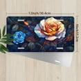 thumbnail image 2 of License Plate, Stained glass style Roses Decorative Front,Personalized Stainless Steel License Plate Cover For Men Women,12.2" X 6.2", 2 of 6