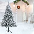 thumbnail image 7 of Tyidzon Flocked Christmas Tree, 6.9ft Premium Artificial Christmas Tree with Full Branches, White Snow Tips, Stable Metal Stand Easy Assembly Snow Pine Tree for Home Holiday Party Decoration, 7 of 7