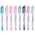 thumbnail image 1 of 8 Piece Curve Pen Set Dual Tip Linear Color Pens for Diary Paper Companion Gel Pens 8 Colors Shape, 1 of 5