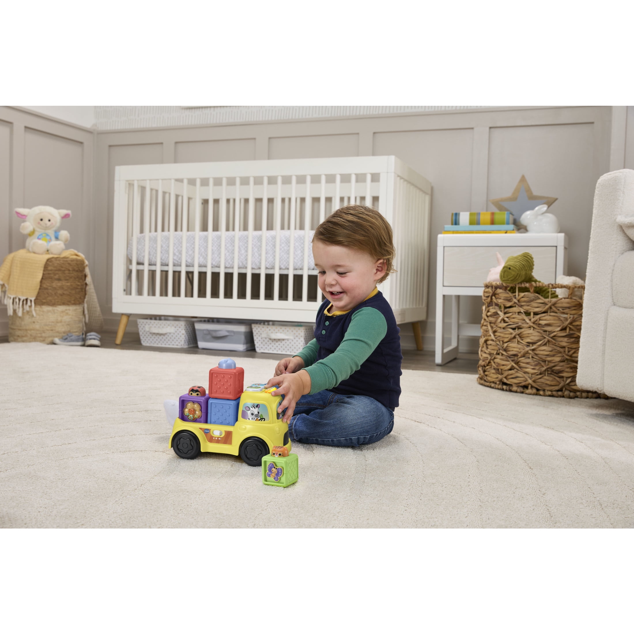 VTech Baby Beep & Go Blocks Truck Set, Ages 6+ Months, Includes 4 Colorful Animal Blocks