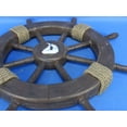 thumbnail image 2 of Handcrafted Decor Rustic-Wood-SW-Sailboat-18 Rustic Wood Finish Decorative Ship Wheel with Sailboat- 18 in., 2 of 2