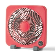 Mainstays 9 Inch Personal Desktop Fan with 3 speeds, Coral fire