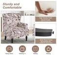 thumbnail image 3 of UIXE Wingback Accent Chair Upholstered Armchair Printed Wingback Arm Chair Nailhead Trim Bedroom Reading Seat, Rococo Plum, 3 of 6