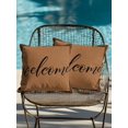 thumbnail image 4 of Outdoor Pillows Waterproof, Brown Welcome Bedding Throw Pillows with Insert for Couch Sofa Bed, Modern Minimalist Black Striped Border 18x18 Inch Pillowcases Decorative Camping Patio Pillow Set of 2, 4 of 8