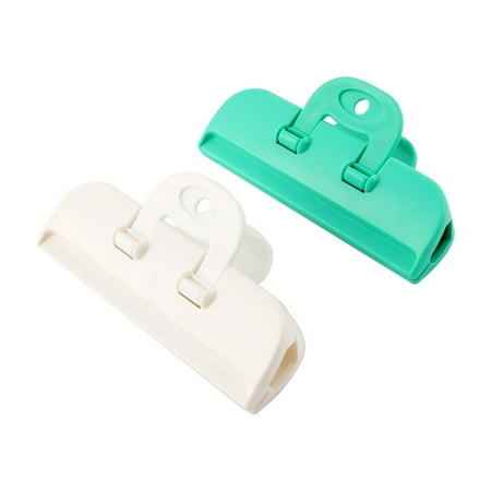 

Food Storage Plastic Pocket Bag Sealing Clips Clamps Green White 2 pcs